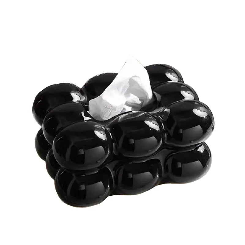 Caja de pañuelos de cerámica, cajón para algodón de azúcar, servilletas, porta toallas de papel, bandeja para cajón, almacenamiento para el hogar, mesa de comedor, caja de pañuelos