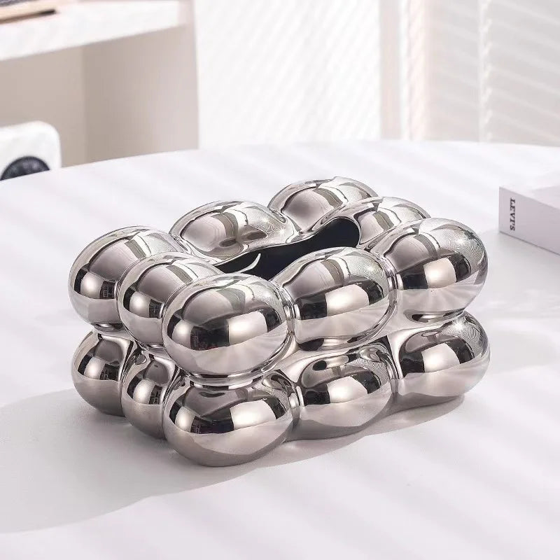 Caja de pañuelos de cerámica, cajón para algodón de azúcar, servilletas, porta toallas de papel, bandeja para cajón, almacenamiento para el hogar, mesa de comedor, caja de pañuelos