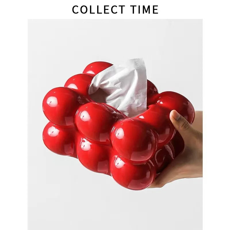 Caja de pañuelos de cerámica, cajón para algodón de azúcar, servilletas, porta toallas de papel, bandeja para cajón, almacenamiento para el hogar, mesa de comedor, caja de pañuelos