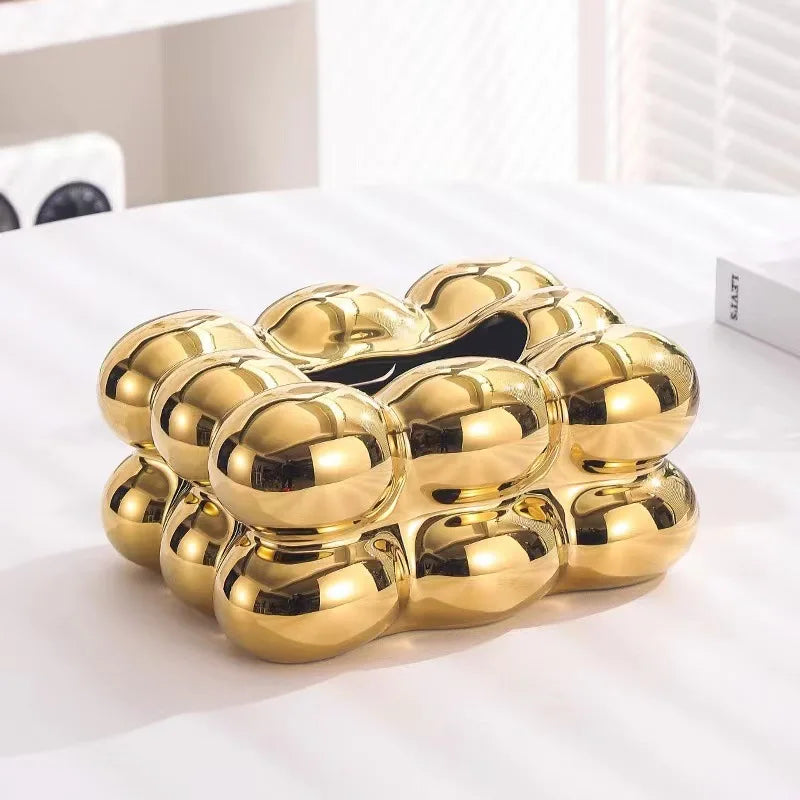 Caja de pañuelos de cerámica, cajón para algodón de azúcar, servilletas, porta toallas de papel, bandeja para cajón, almacenamiento para el hogar, mesa de comedor, caja de pañuelos