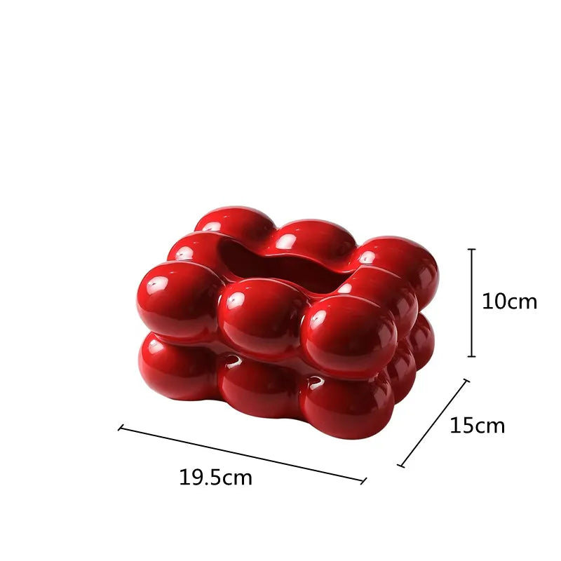 Caja de pañuelos de cerámica, cajón para algodón de azúcar, servilletas, porta toallas de papel, bandeja para cajón, almacenamiento para el hogar, mesa de comedor, caja de pañuelos