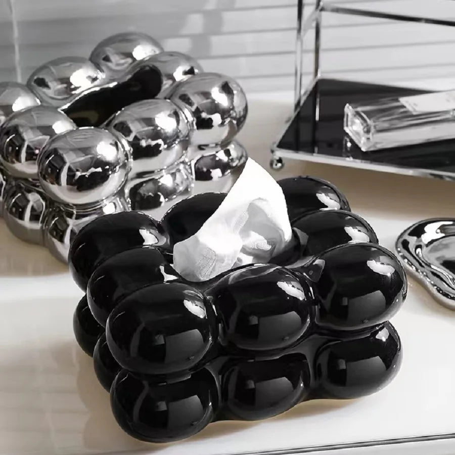 Caja de pañuelos de cerámica, cajón para algodón de azúcar, servilletas, porta toallas de papel, bandeja para cajón, almacenamiento para el hogar, mesa de comedor, caja de pañuelos