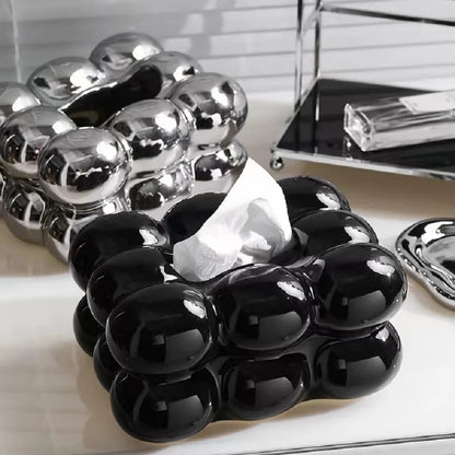 Caja de pañuelos de cerámica, cajón para algodón de azúcar, servilletas, porta toallas de papel, bandeja para cajón, almacenamiento para el hogar, mesa de comedor, caja de pañuelos